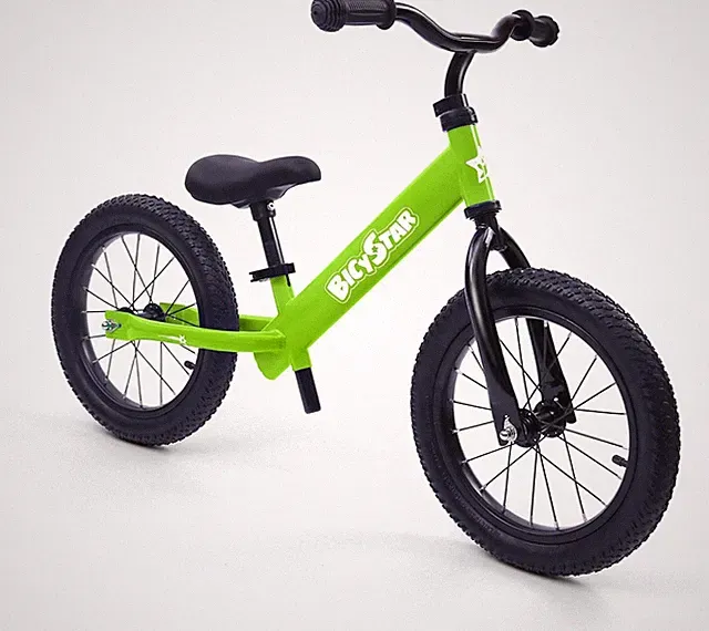 14" Kids Balance Bike, No Pedals, Adjustable Height, Air Tires, Green