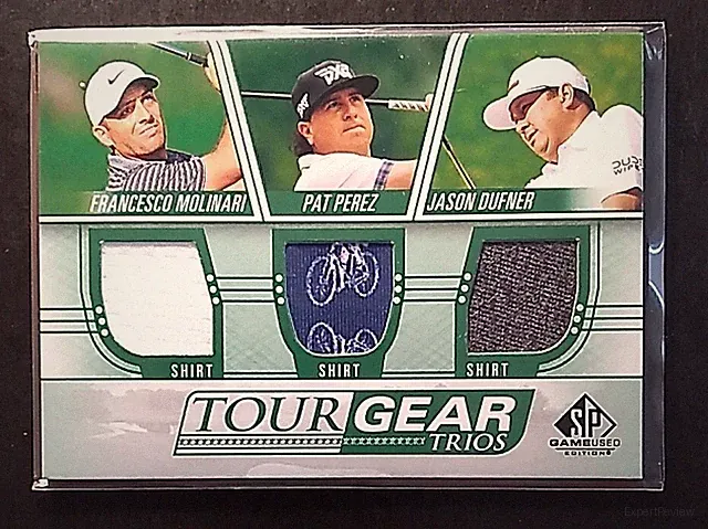 2021 Upper Deck SP Game Used Tour Gear Trios Molinari, Perez (Bike) Dufner shirt