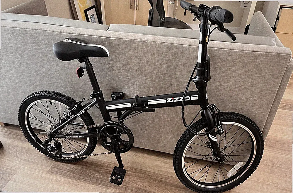 2025 Zizzo Campo Lightweight 20" 7-Speed Aluminum Folding Bicycle -Black