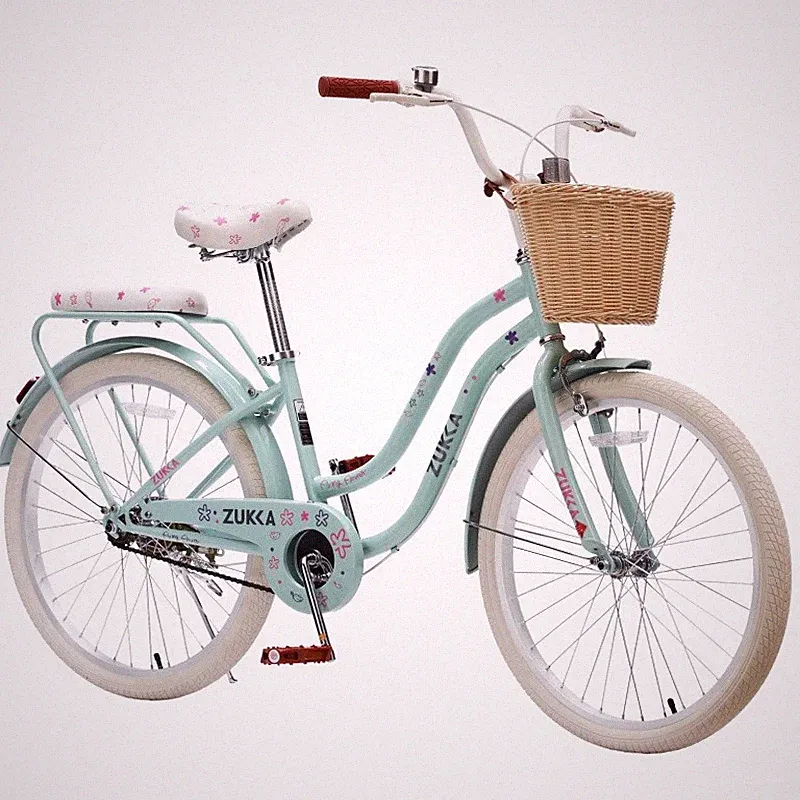 24 Inch Cruiser Bike for Girls, Single Speed Commuter Bicycle for Outdoor Riding