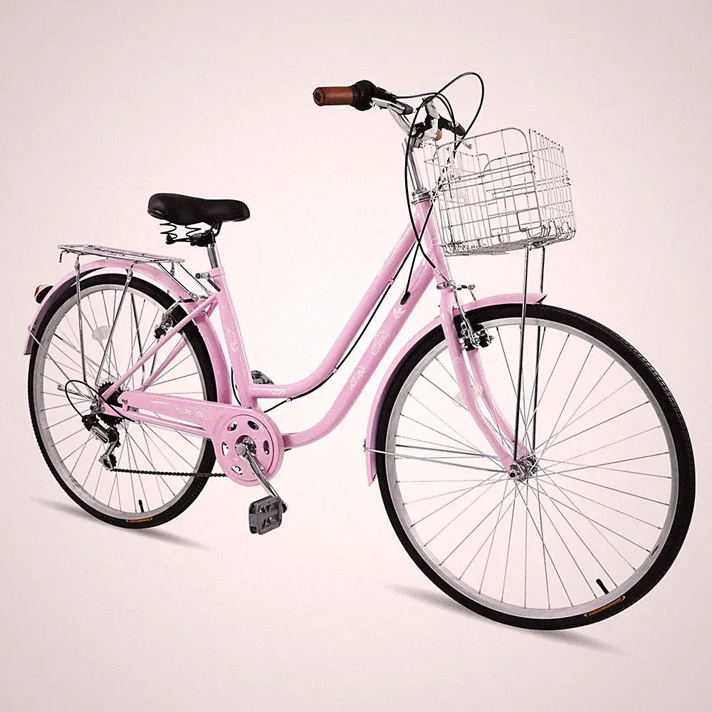 26'' Women Bike Beach Cruiser City Bicycle Shimano 7 Speed with Front Basket