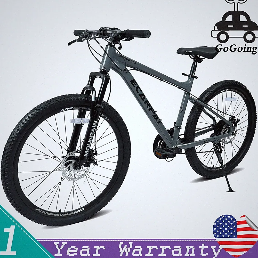 26in Mountain Bike w/ Disc Brakes 21-Speed Bicycle for Trail Riding & Touring