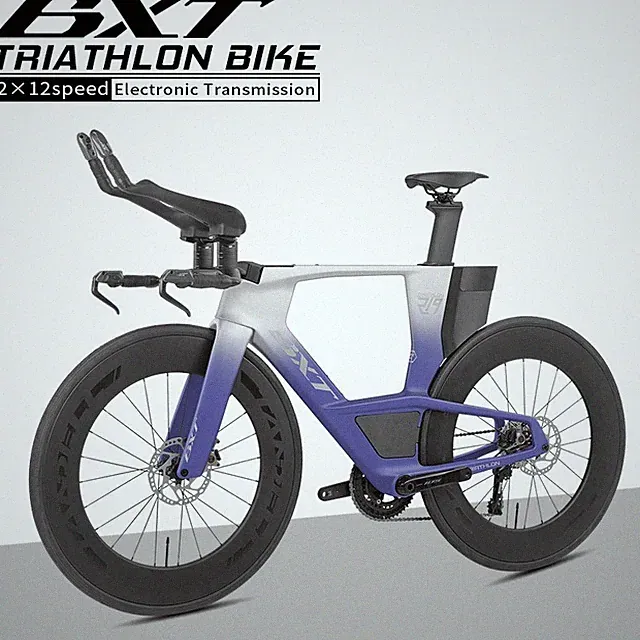 BXT 2026 New Triathlon Bike TT Road Bike 2x12s Disc Brake Carbon Triathlon Bike