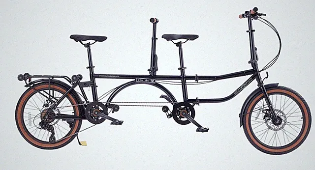 Ecosmo 20" Wheel New 4-Way Folding Steel Tandem Bicycle Bike 7 Speeds - 20TF02BL