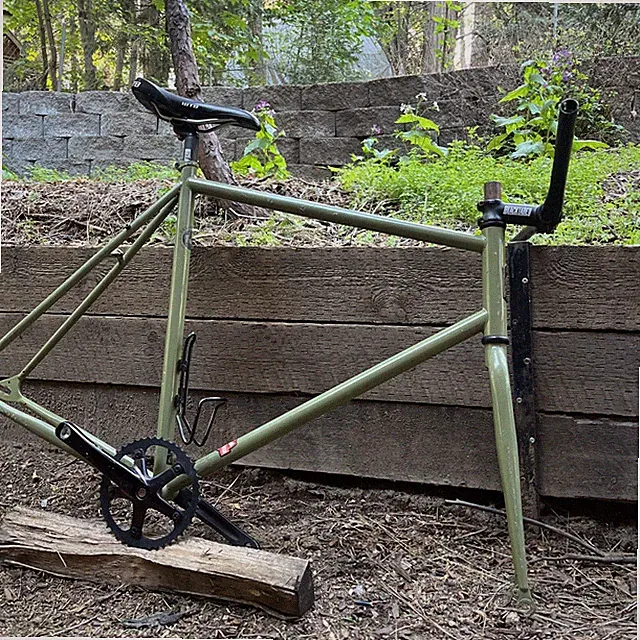 Fuji 2021 Declaration Single Speed Urban Bike Frame Set - Khaki Green - 61cm